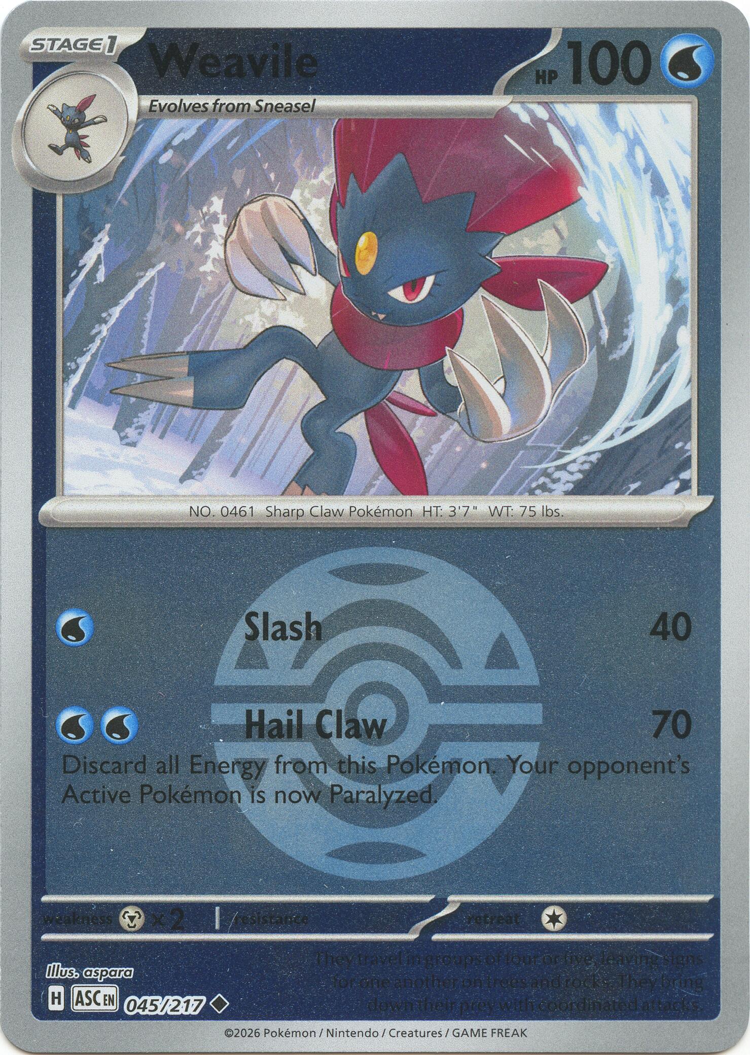 Weavile (045/217) (Dusk Ball) [Mega Evolution: Ascended Heroes] | Exor Games Dartmouth