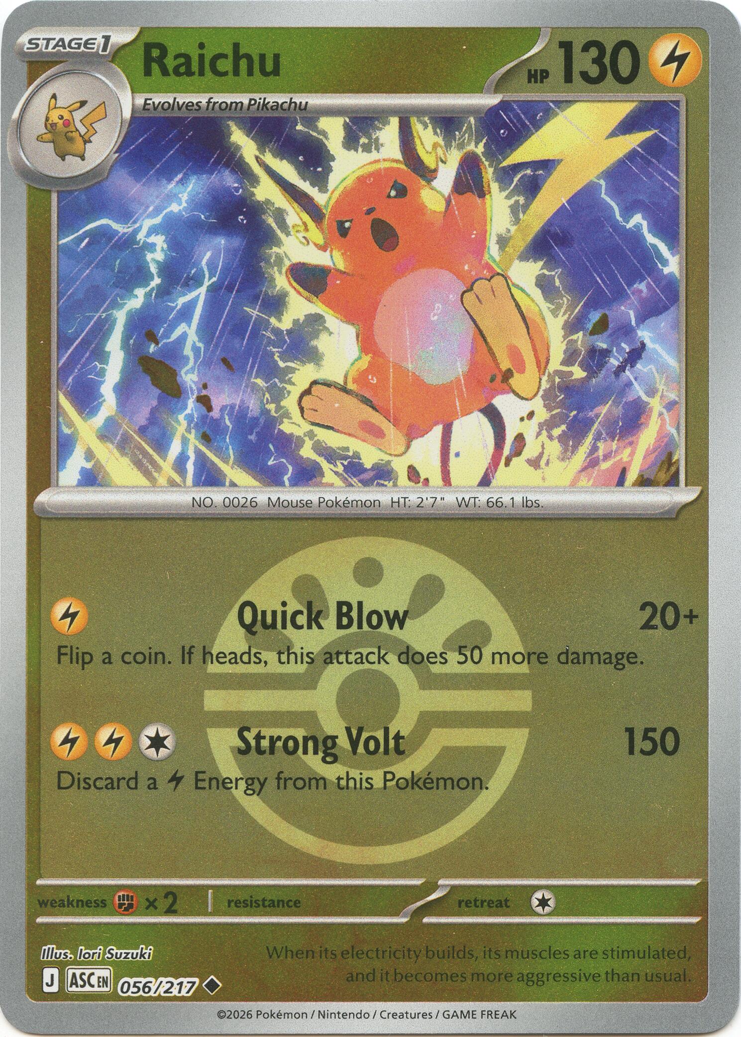 Raichu (056/217) (Friend Ball) [Mega Evolution: Ascended Heroes] | Exor Games Dartmouth