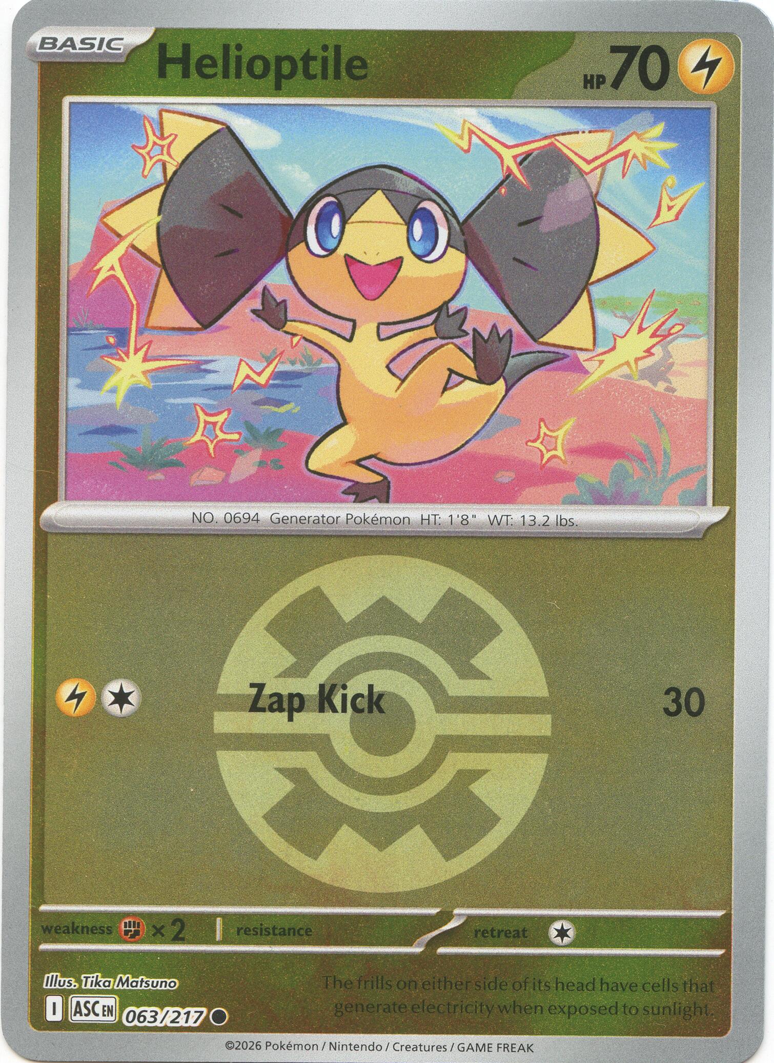 Helioptile (063/217) (Quick Ball) [Mega Evolution: Ascended Heroes] | Exor Games Dartmouth