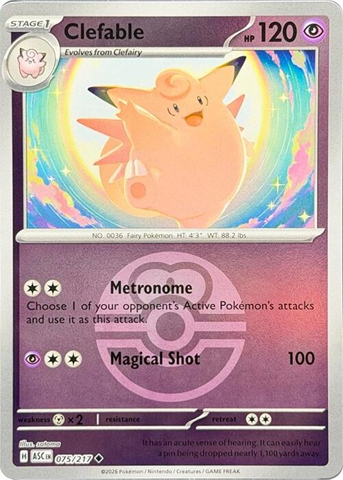 Clefable (075/217) (Love Ball) [Mega Evolution: Ascended Heroes] | Exor Games Dartmouth