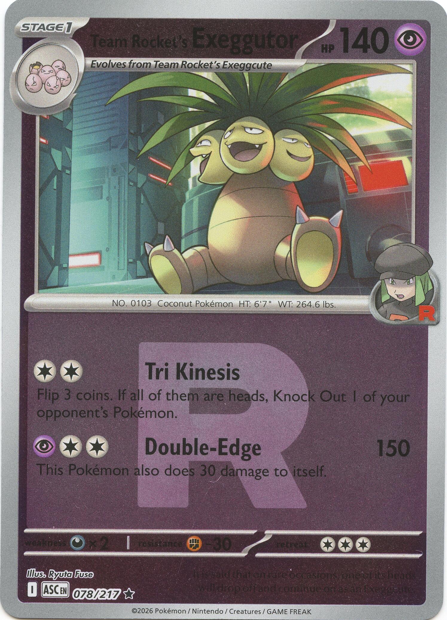 Team Rocket's Exeggutor (078/217) (Team Rocket) [Mega Evolution: Ascended Heroes] | Exor Games Dartmouth