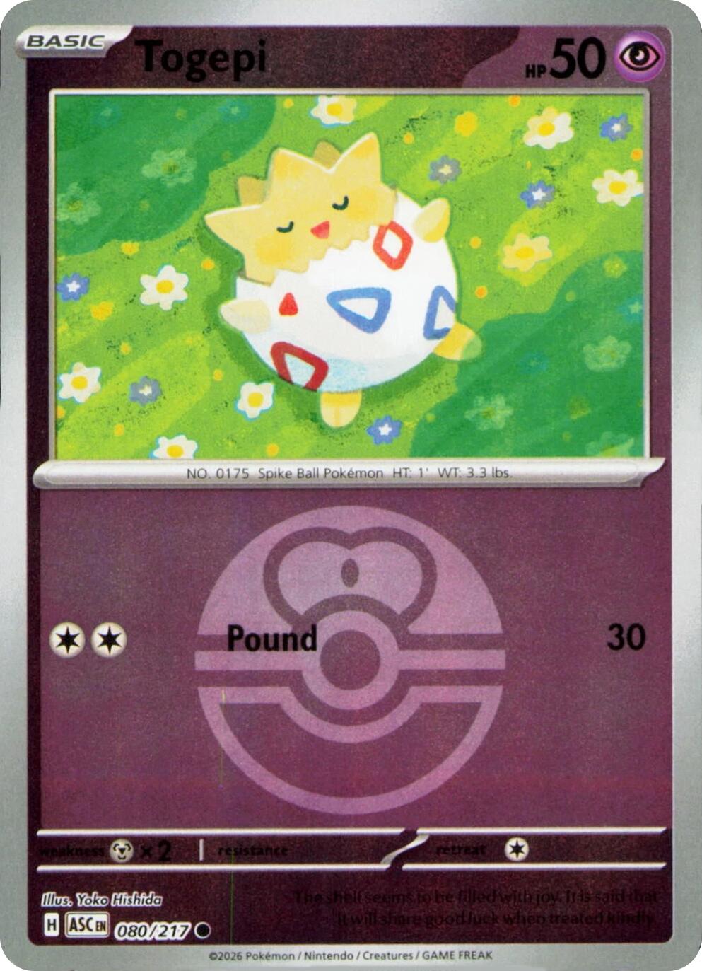 Togepi (080/217) (Love Ball) [Mega Evolution: Ascended Heroes] | Exor Games Dartmouth