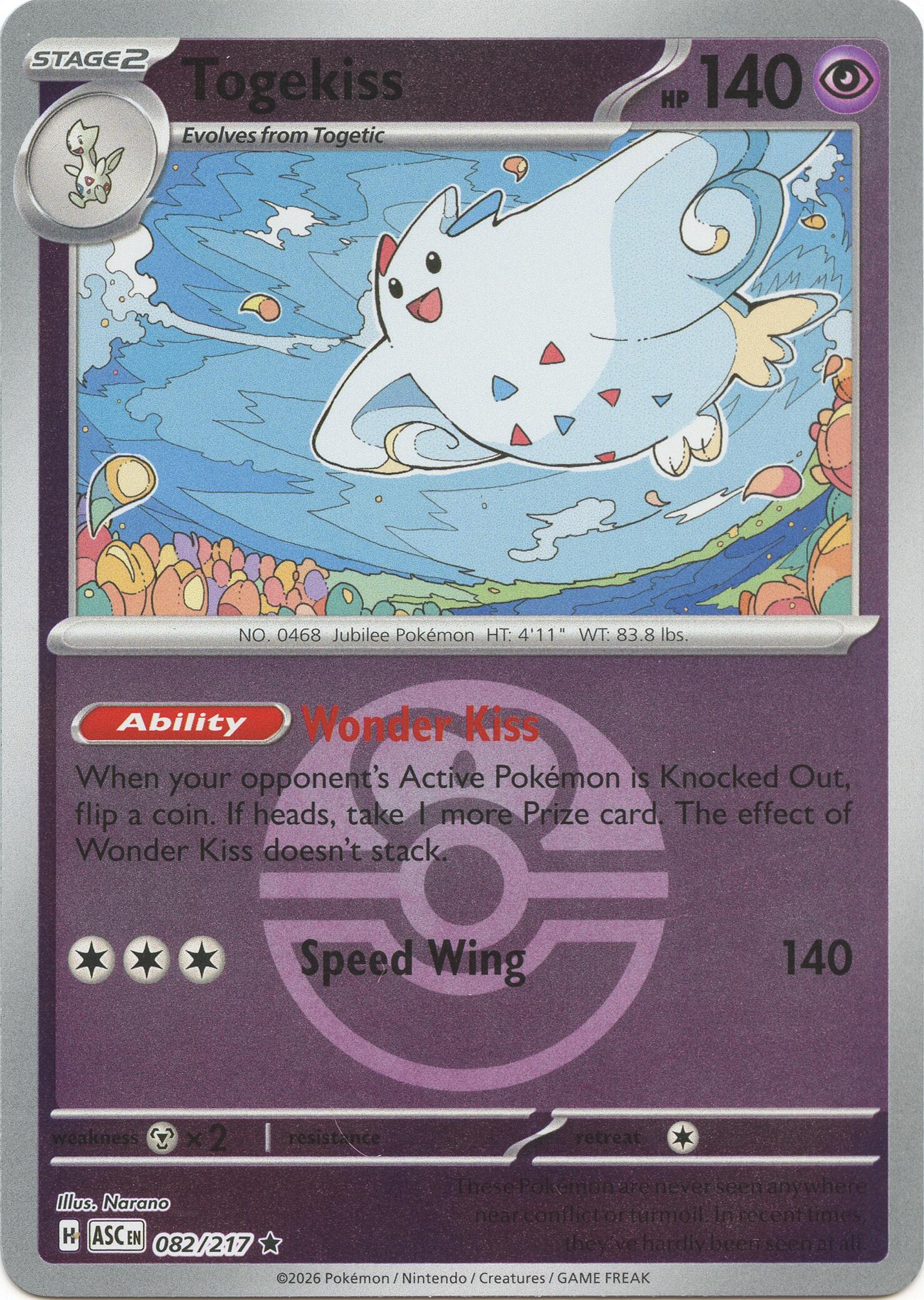 Togekiss (082/217) (Love Ball) [Mega Evolution: Ascended Heroes] | Exor Games Dartmouth