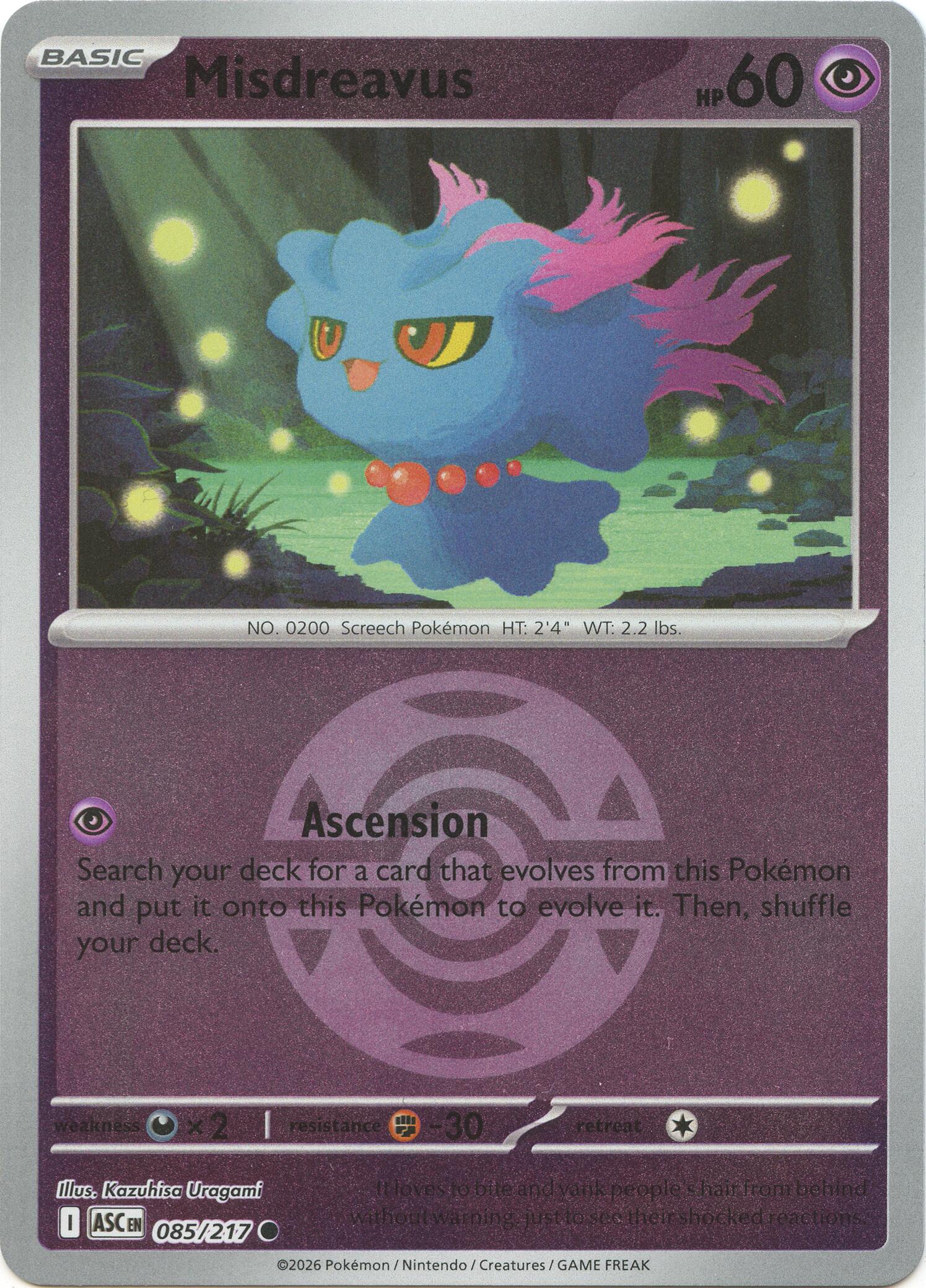 Misdreavus (085/217) (Dusk Ball) [Mega Evolution: Ascended Heroes] | Exor Games Dartmouth