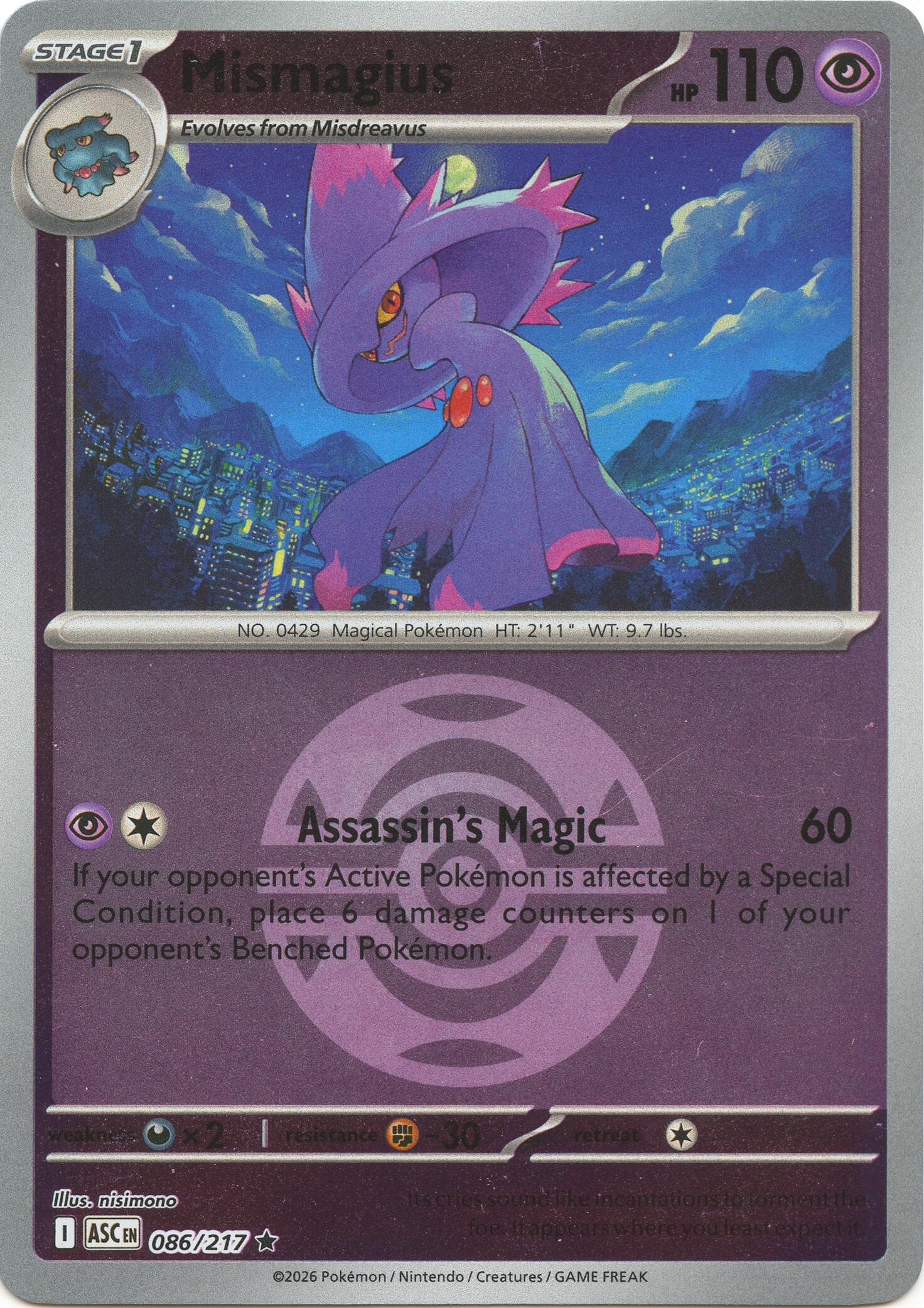Mismagius (086/217) (Dusk Ball) [Mega Evolution: Ascended Heroes] | Exor Games Dartmouth