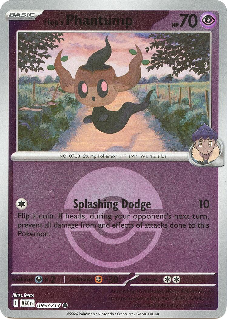 Hop's Phantump (095/217) (Poke Ball) [Mega Evolution: Ascended Heroes] | Exor Games Dartmouth