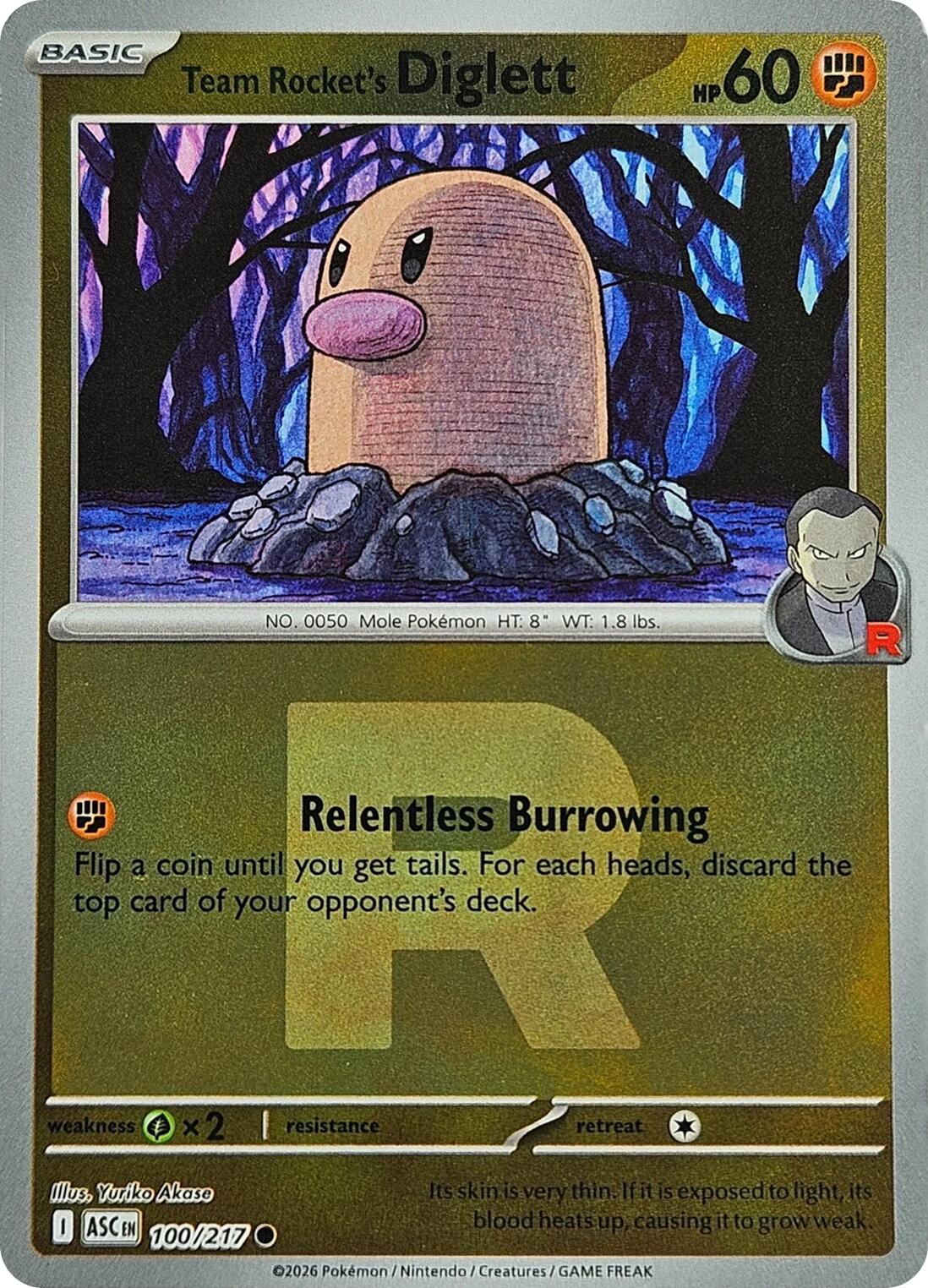 Team Rocket's Diglett (100/217) (Team Rocket) [Mega Evolution: Ascended Heroes] | Exor Games Dartmouth