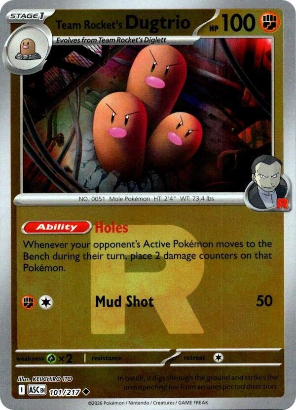 Team Rocket's Dugtrio (101/217) (Team Rocket) [Mega Evolution: Ascended Heroes] | Exor Games Dartmouth