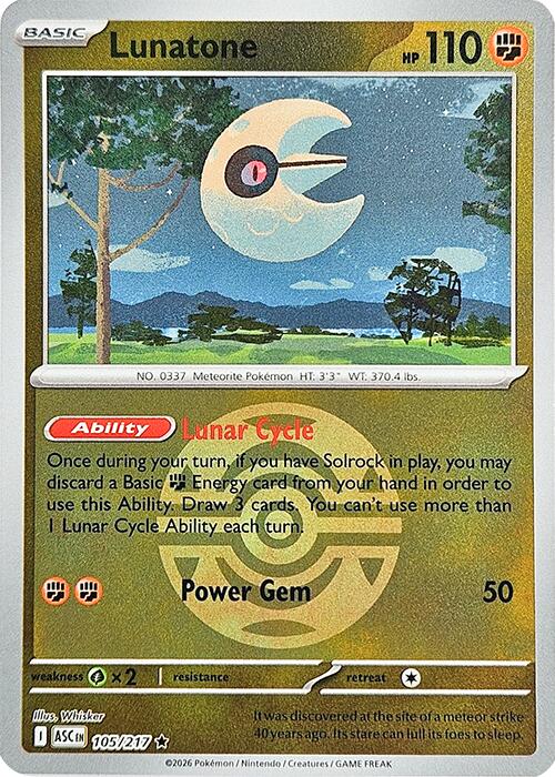 Lunatone (105/217) (Dusk Ball) [Mega Evolution: Ascended Heroes] | Exor Games Dartmouth