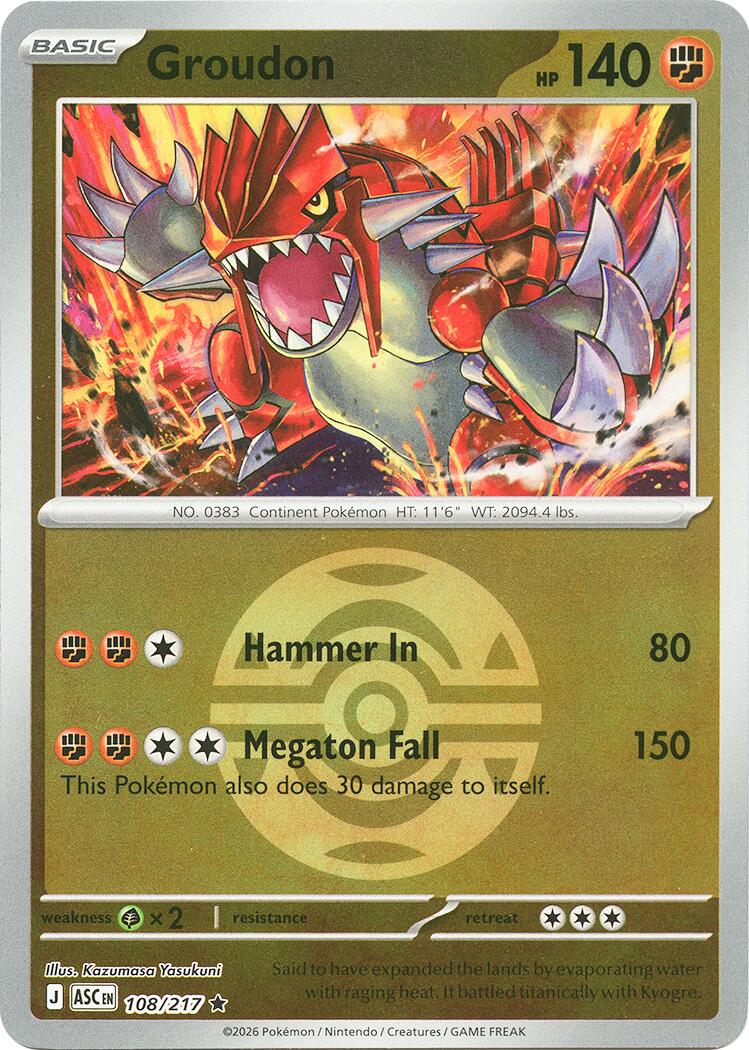 Groudon (108/217) (Dusk Ball) [Mega Evolution: Ascended Heroes] | Exor Games Dartmouth