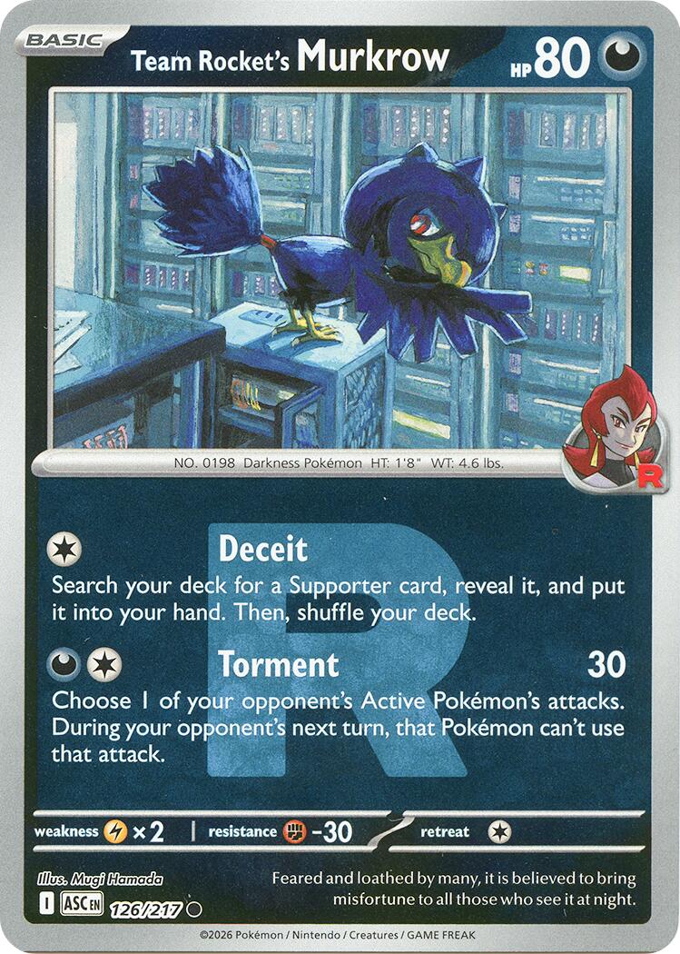 Team Rocket's Murkrow (126/217) (Team Rocket) [Mega Evolution: Ascended Heroes] | Exor Games Dartmouth
