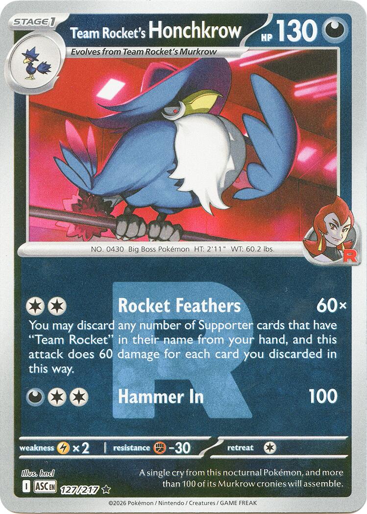 Team Rocket's Honchkrow (127/217) (Team Rocket) [Mega Evolution: Ascended Heroes] | Exor Games Dartmouth