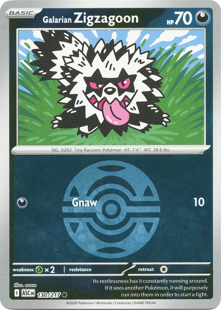 Galarian Zigzagoon (130/217) (Dusk Ball) [Mega Evolution: Ascended Heroes] | Exor Games Dartmouth