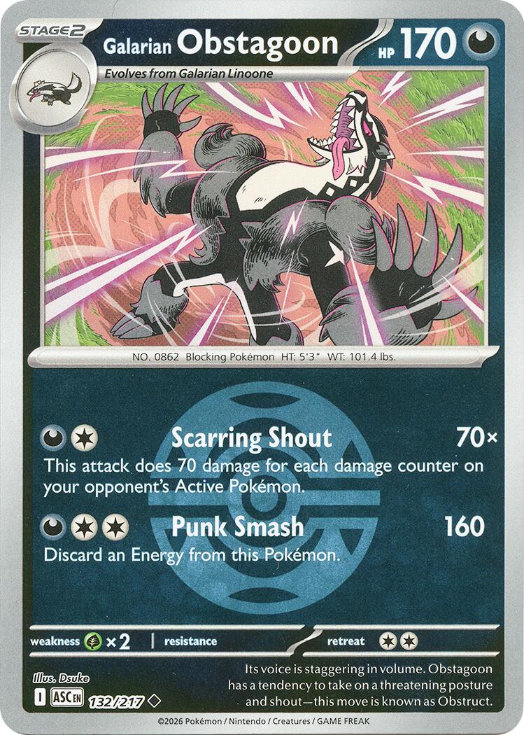 Galarian Obstagoon (132/217) (Dusk Ball) [Mega Evolution: Ascended Heroes] | Exor Games Dartmouth