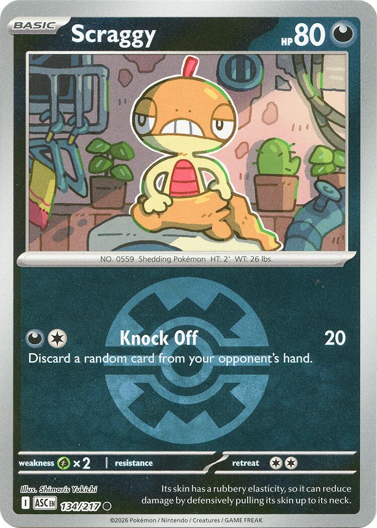Scraggy (134/217) (Quick Ball) [Mega Evolution: Ascended Heroes] | Exor Games Dartmouth