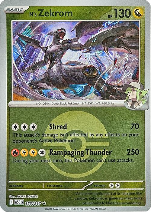 N's Zekrom (155/217) (Poke Ball) [Mega Evolution: Ascended Heroes] | Exor Games Dartmouth