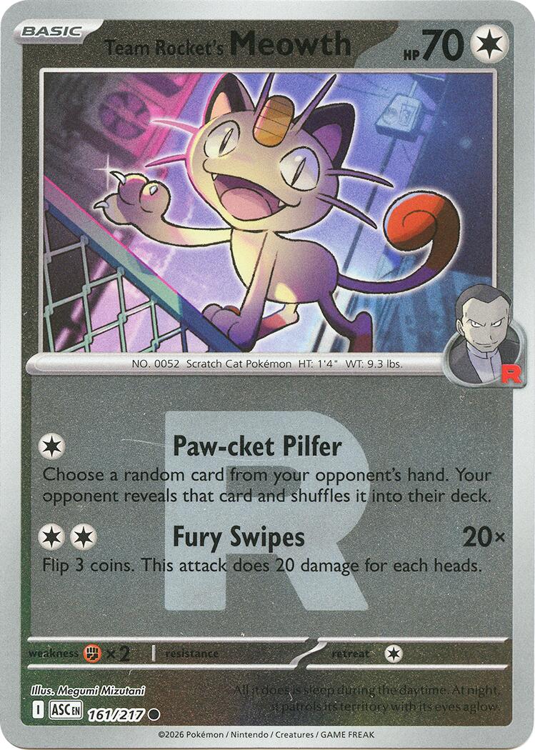 Team Rocket's Meowth (161/217) (Team Rocket) [Mega Evolution: Ascended Heroes] | Exor Games Dartmouth