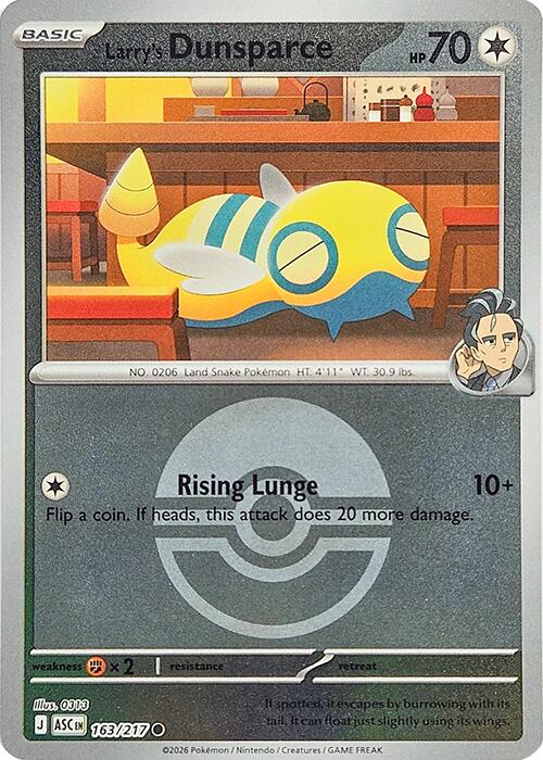 Larry's Dunsparce (163/217) (Poke Ball) [Mega Evolution: Ascended Heroes] | Exor Games Dartmouth
