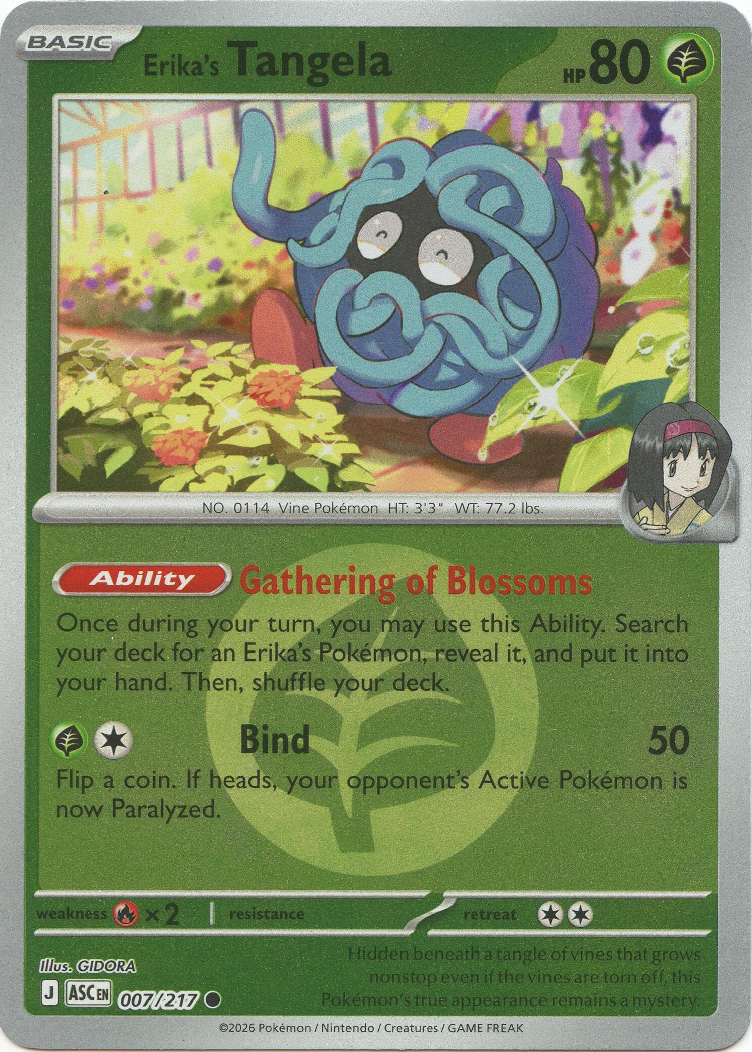 Erika's Tangela (007/217) (Energy Symbol Pattern) [Mega Evolution: Ascended Heroes] | Exor Games Dartmouth