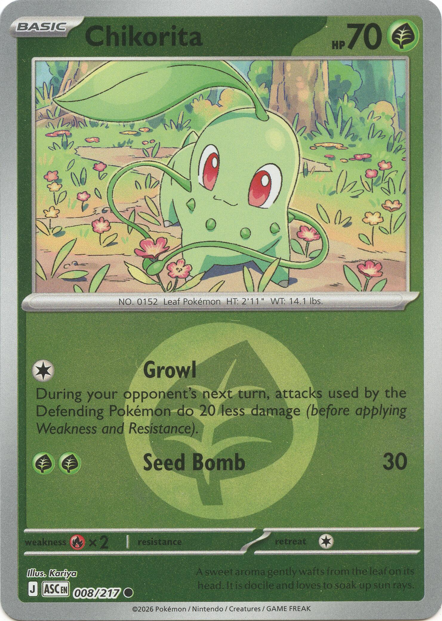 Chikorita (008/217) (Energy Symbol Pattern) [Mega Evolution: Ascended Heroes] | Exor Games Dartmouth