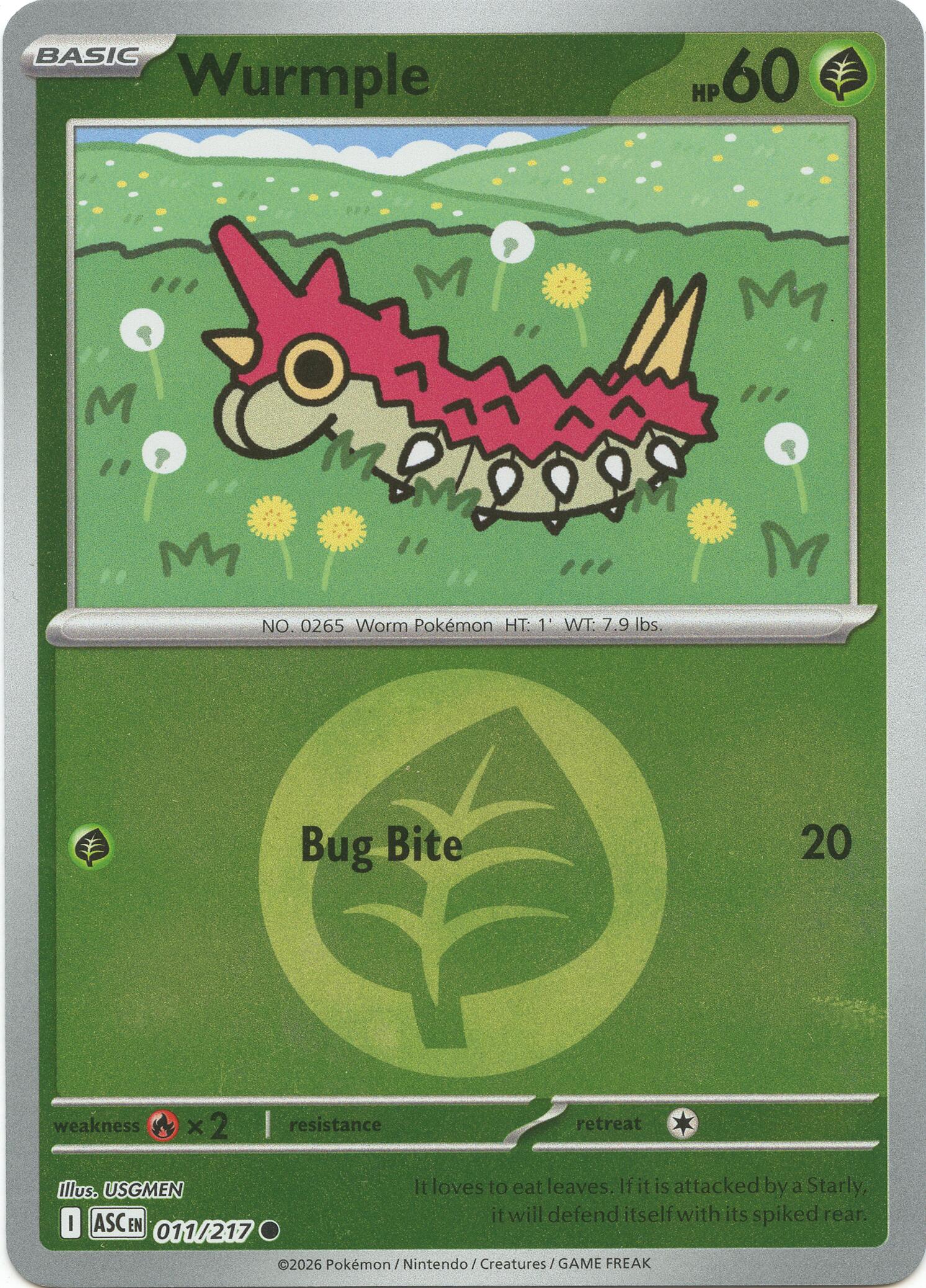 Wurmple (011/217) (Energy Symbol Pattern) [Mega Evolution: Ascended Heroes] | Exor Games Dartmouth