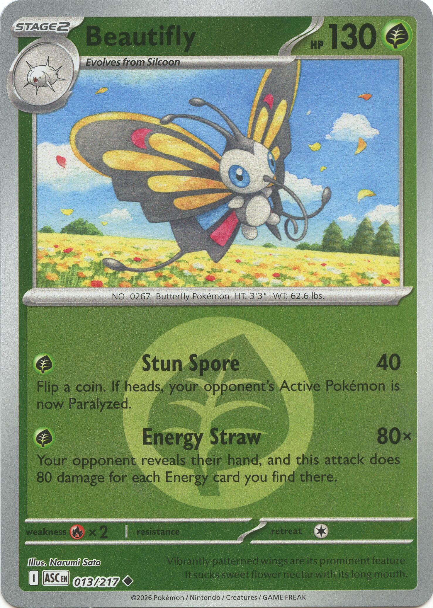 Beautifly (013/217) (Energy Symbol Pattern) [Mega Evolution: Ascended Heroes] | Exor Games Dartmouth