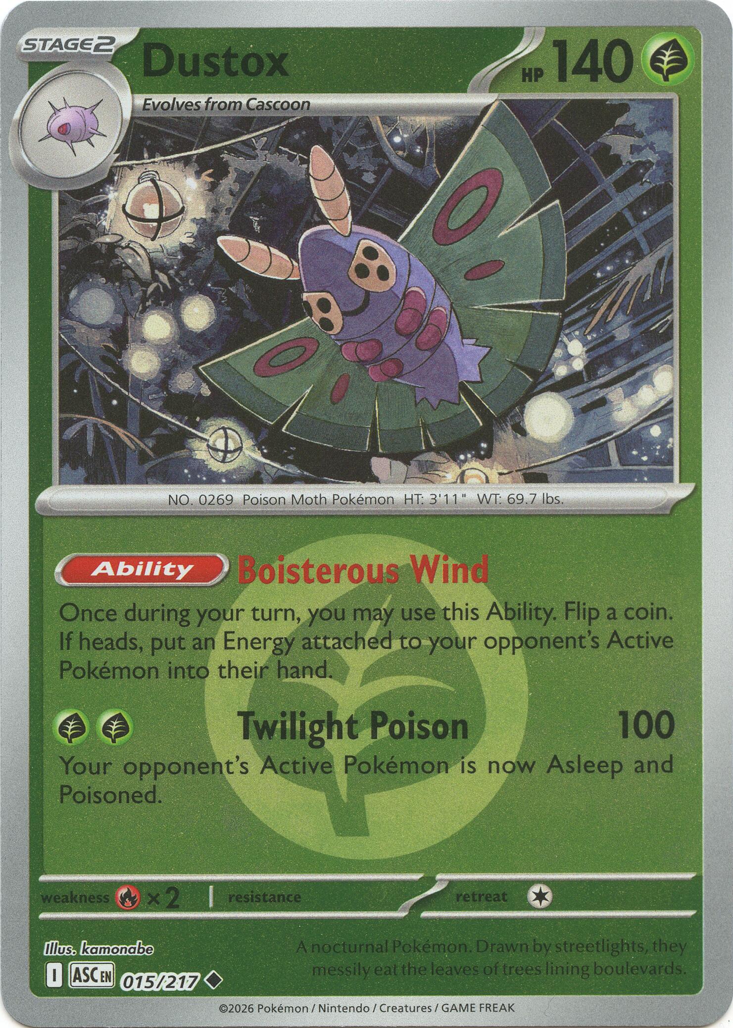 Dustox (015/217) (Energy Symbol Pattern) [Mega Evolution: Ascended Heroes] | Exor Games Dartmouth