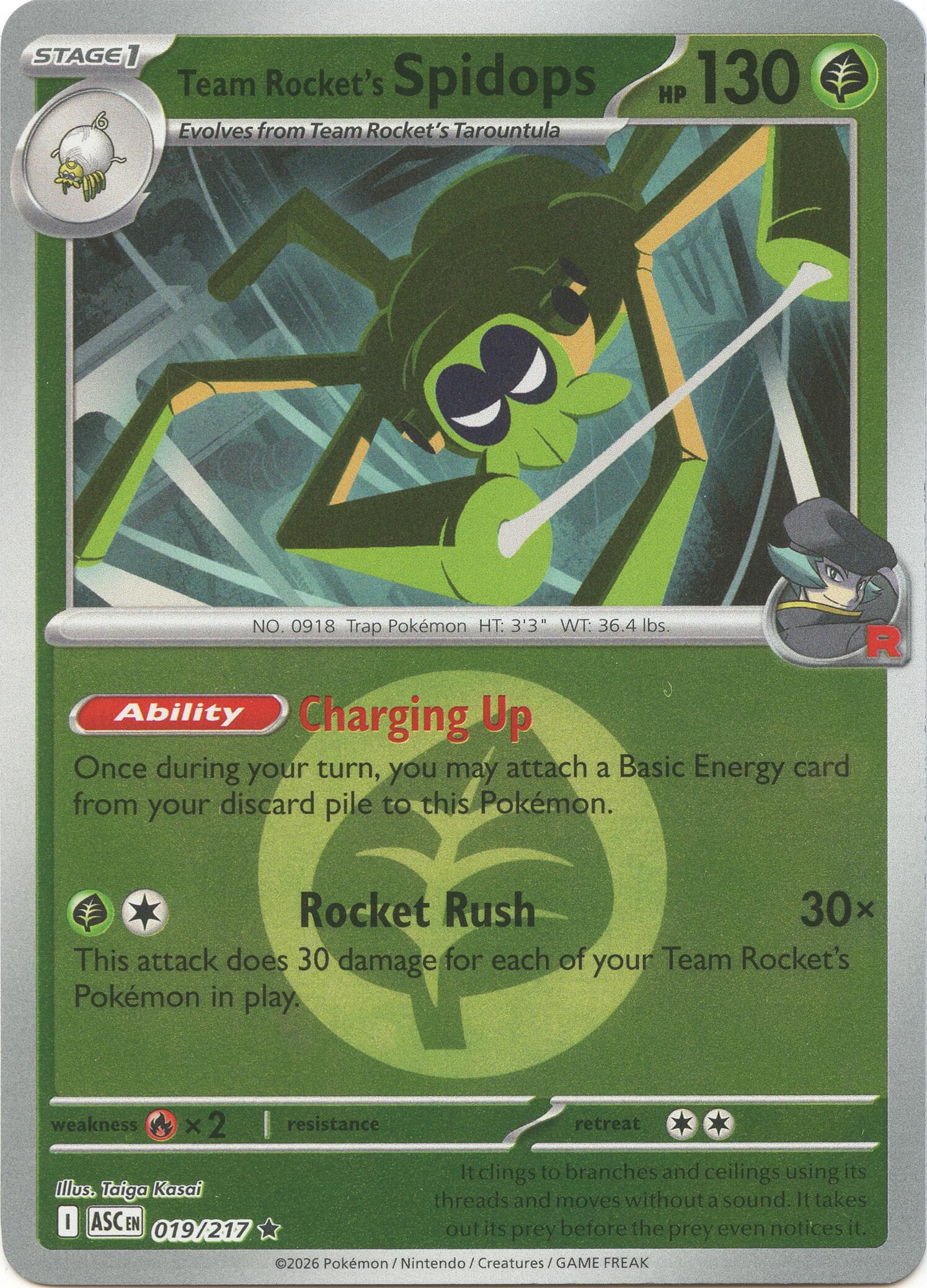Team Rocket's Spidops (019/217) (Energy Symbol Pattern) [Mega Evolution: Ascended Heroes] | Exor Games Dartmouth