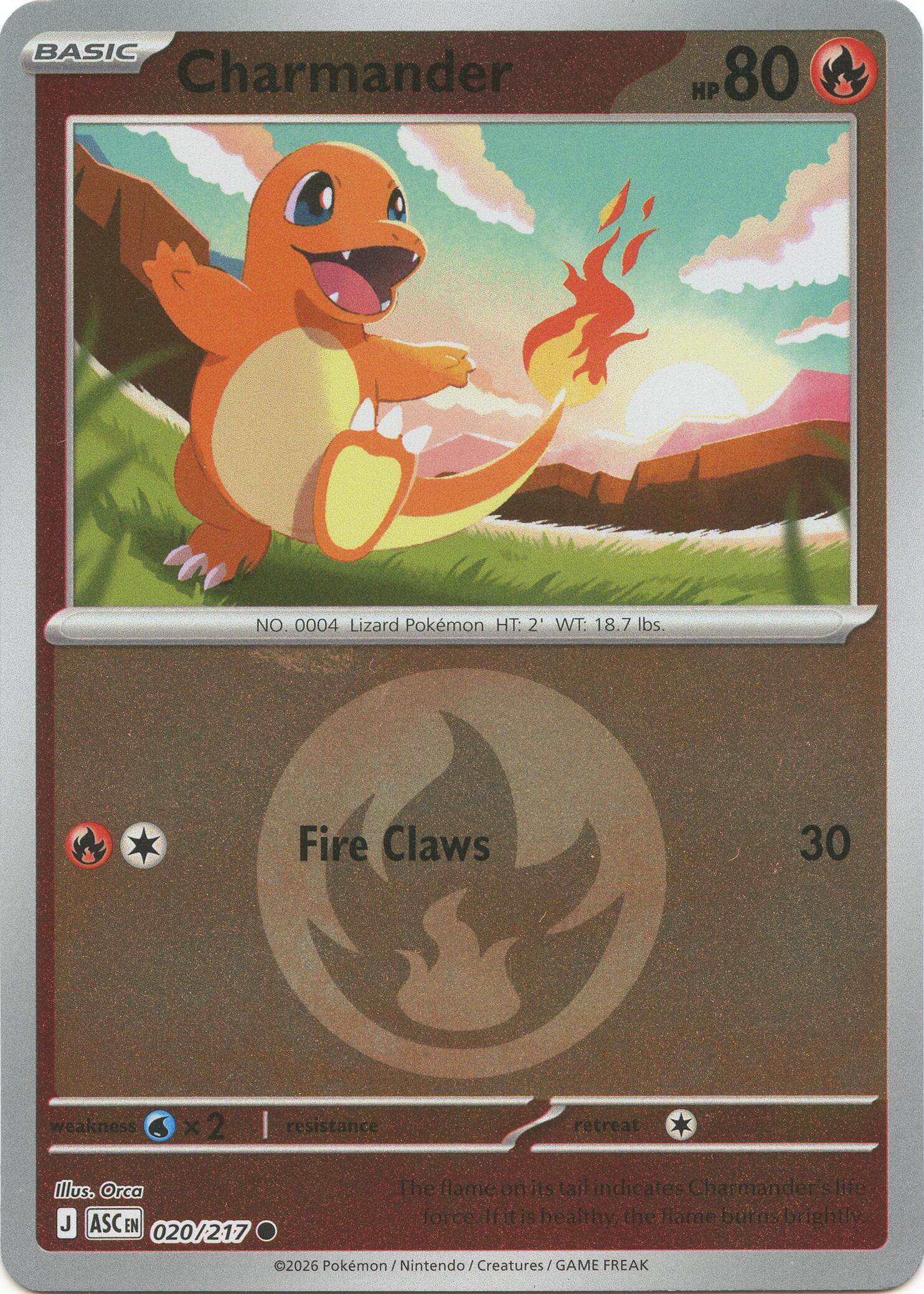 Charmander (020/217) (Energy Symbol Pattern) [Mega Evolution: Ascended Heroes] | Exor Games Dartmouth
