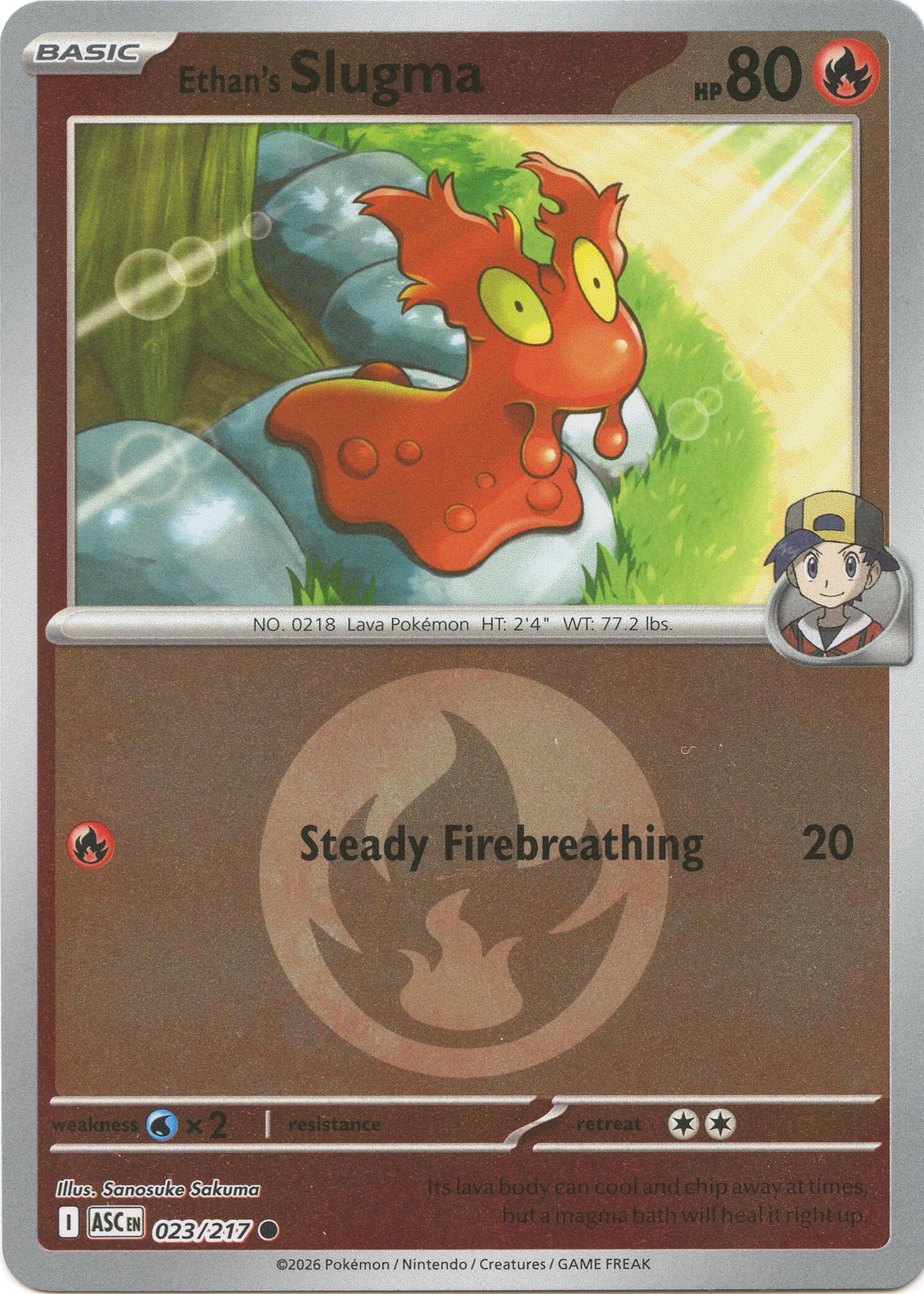Ethan's Slugma (023/217) (Energy Symbol Pattern) [Mega Evolution: Ascended Heroes] | Exor Games Dartmouth