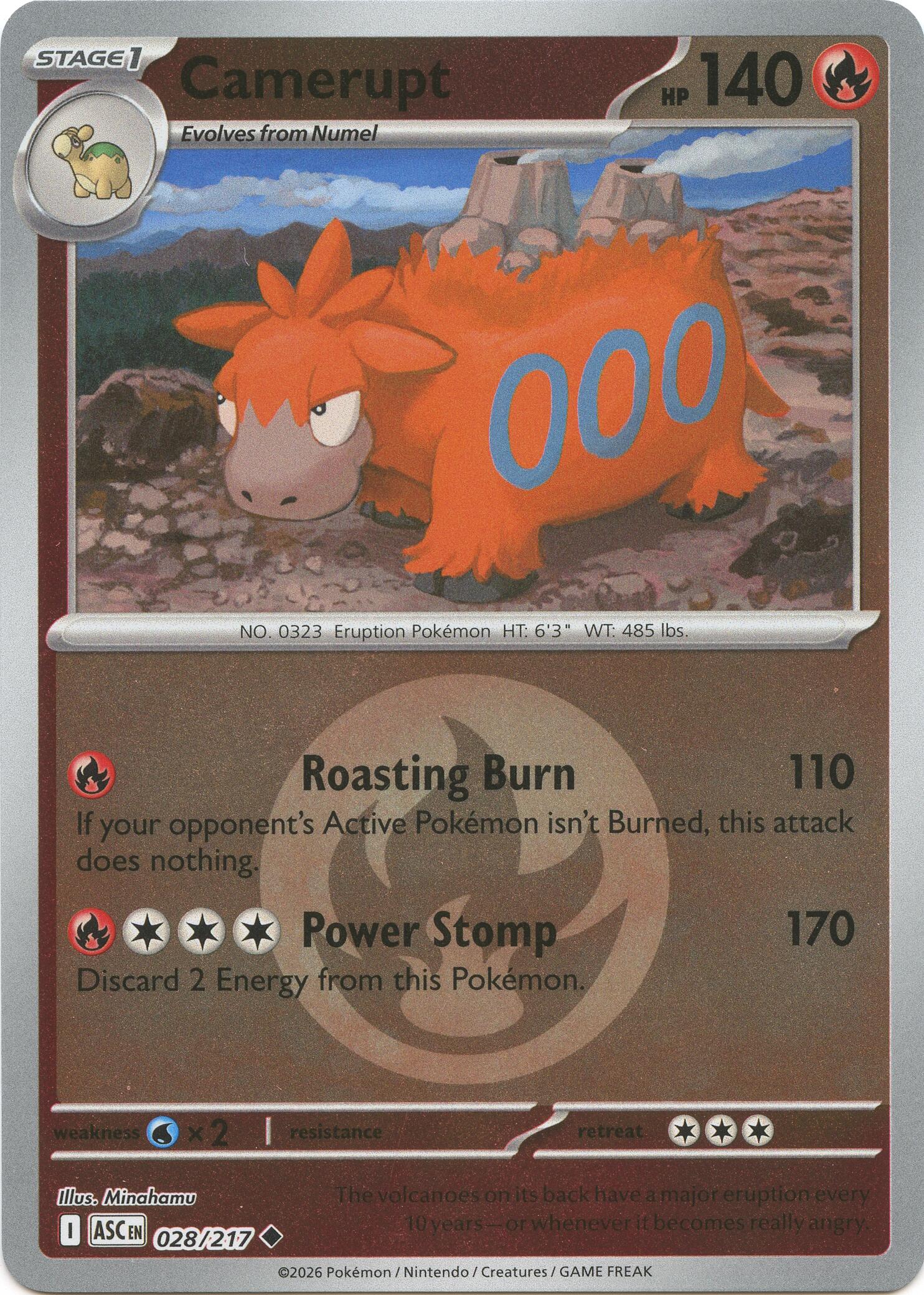 Camerupt (028/217) (Energy Symbol Pattern) [Mega Evolution: Ascended Heroes] | Exor Games Dartmouth