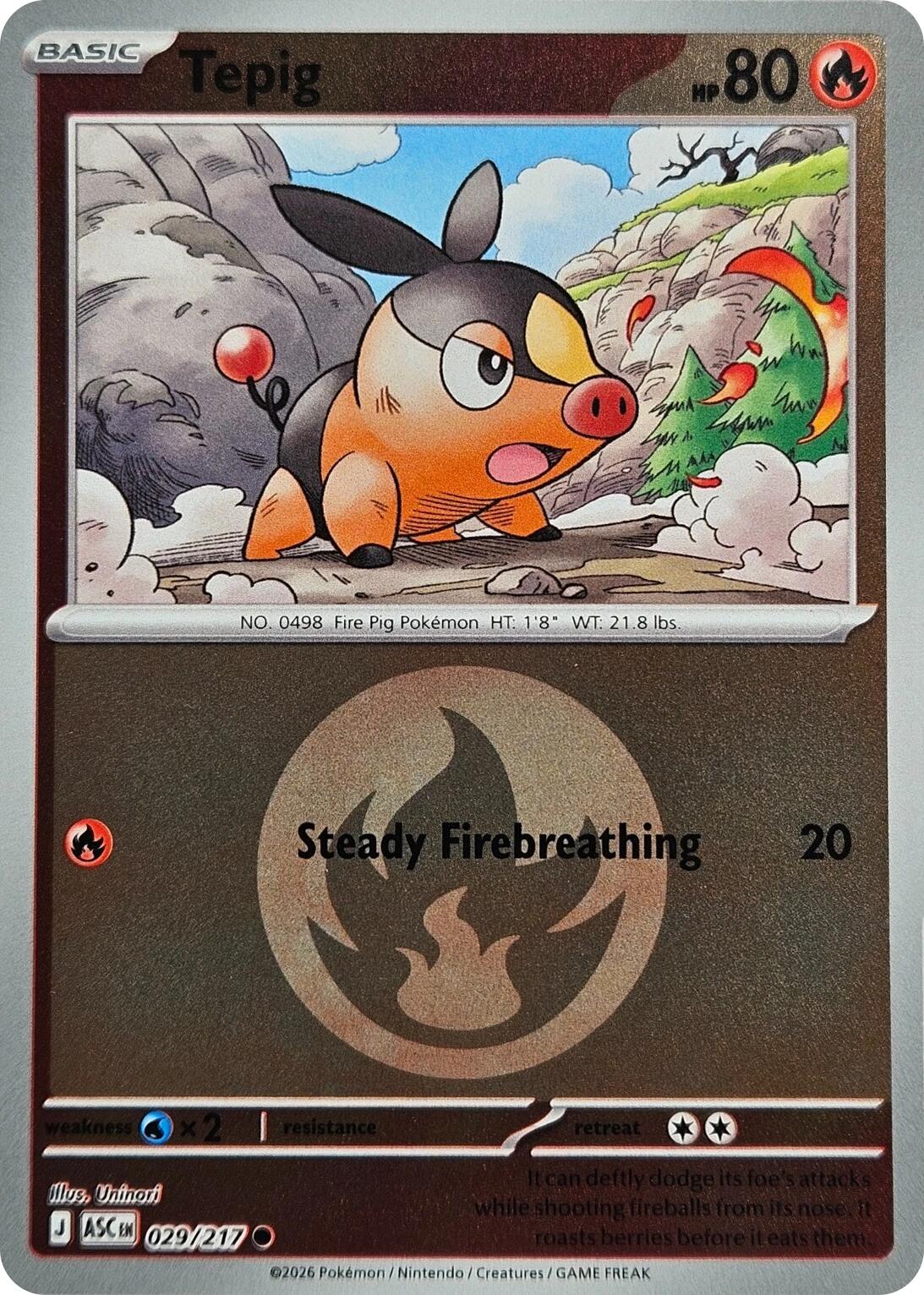Tepig (029/217) (Energy Symbol Pattern) [Mega Evolution: Ascended Heroes] | Exor Games Dartmouth