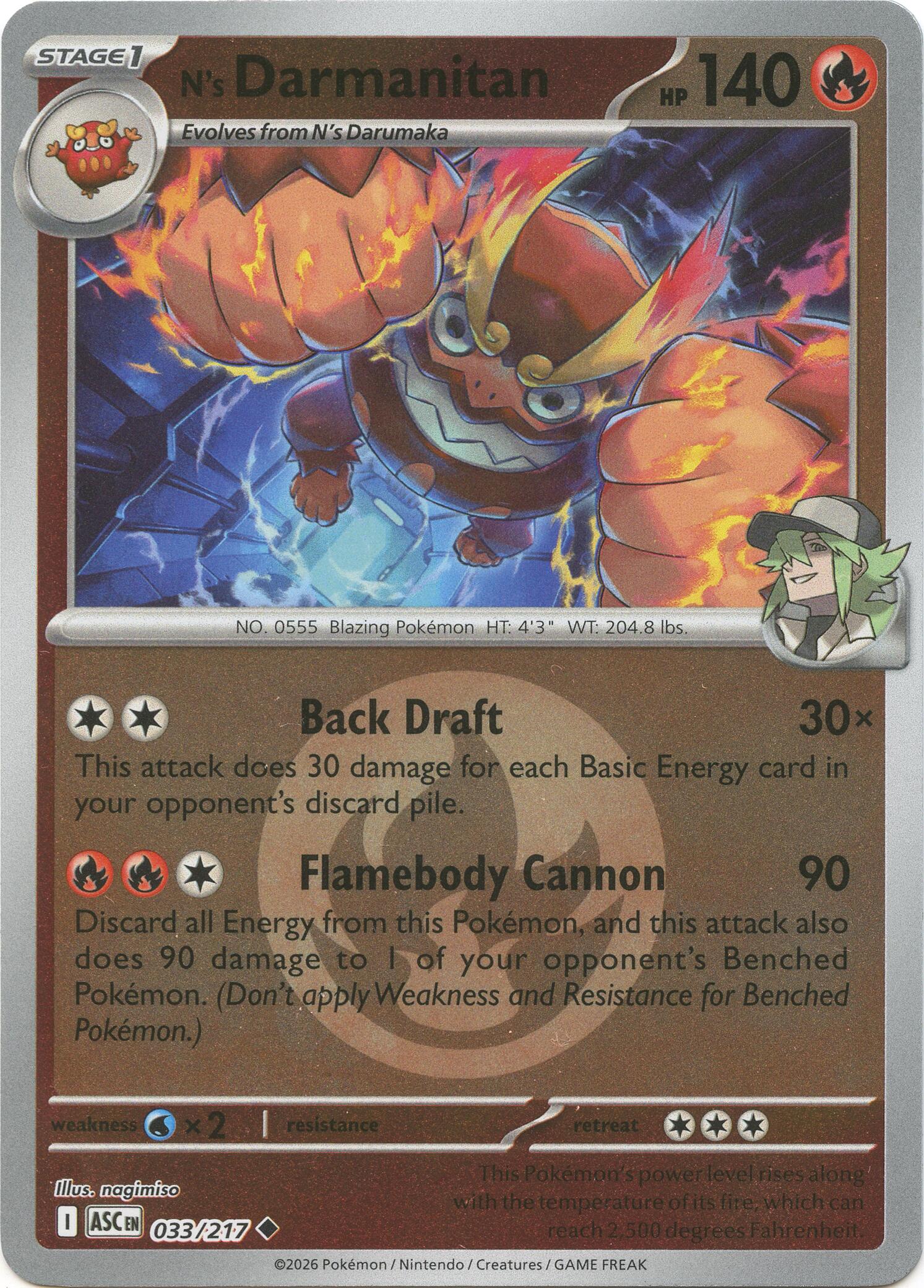 N's Darmanitan (033/217) (Energy Symbol Pattern) [Mega Evolution: Ascended Heroes] | Exor Games Dartmouth