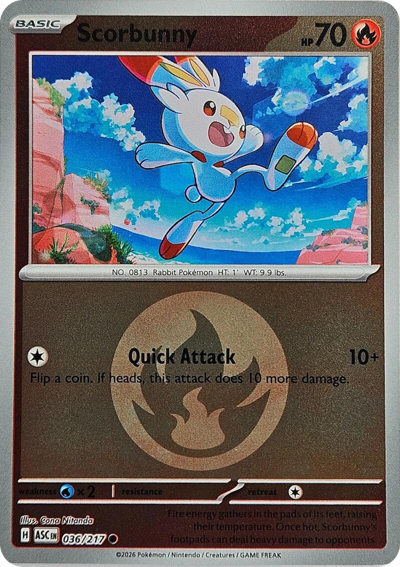 Scorbunny (036/217) (Energy Symbol Pattern) [Mega Evolution: Ascended Heroes] | Exor Games Dartmouth