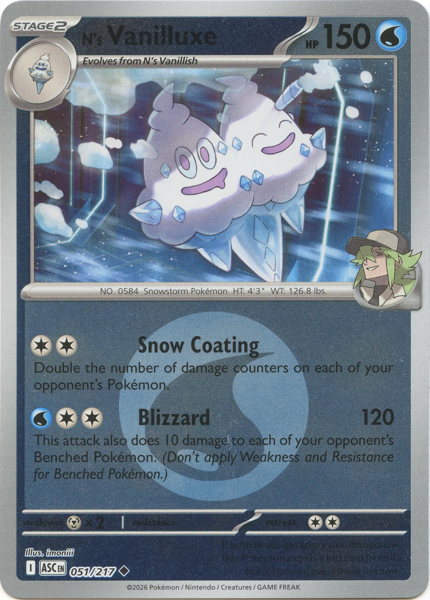 N's Vanilluxe (051/217) (Energy Symbol Pattern) [Mega Evolution: Ascended Heroes] | Exor Games Dartmouth