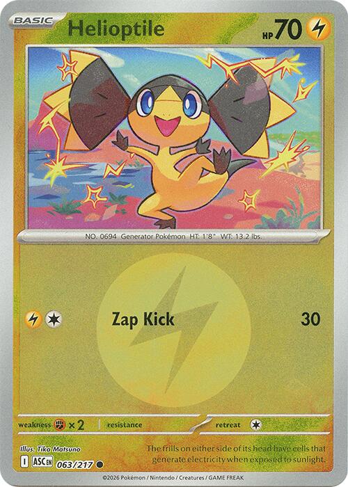 Helioptile (063/217) (Energy Symbol Pattern) [Mega Evolution: Ascended Heroes] | Exor Games Dartmouth