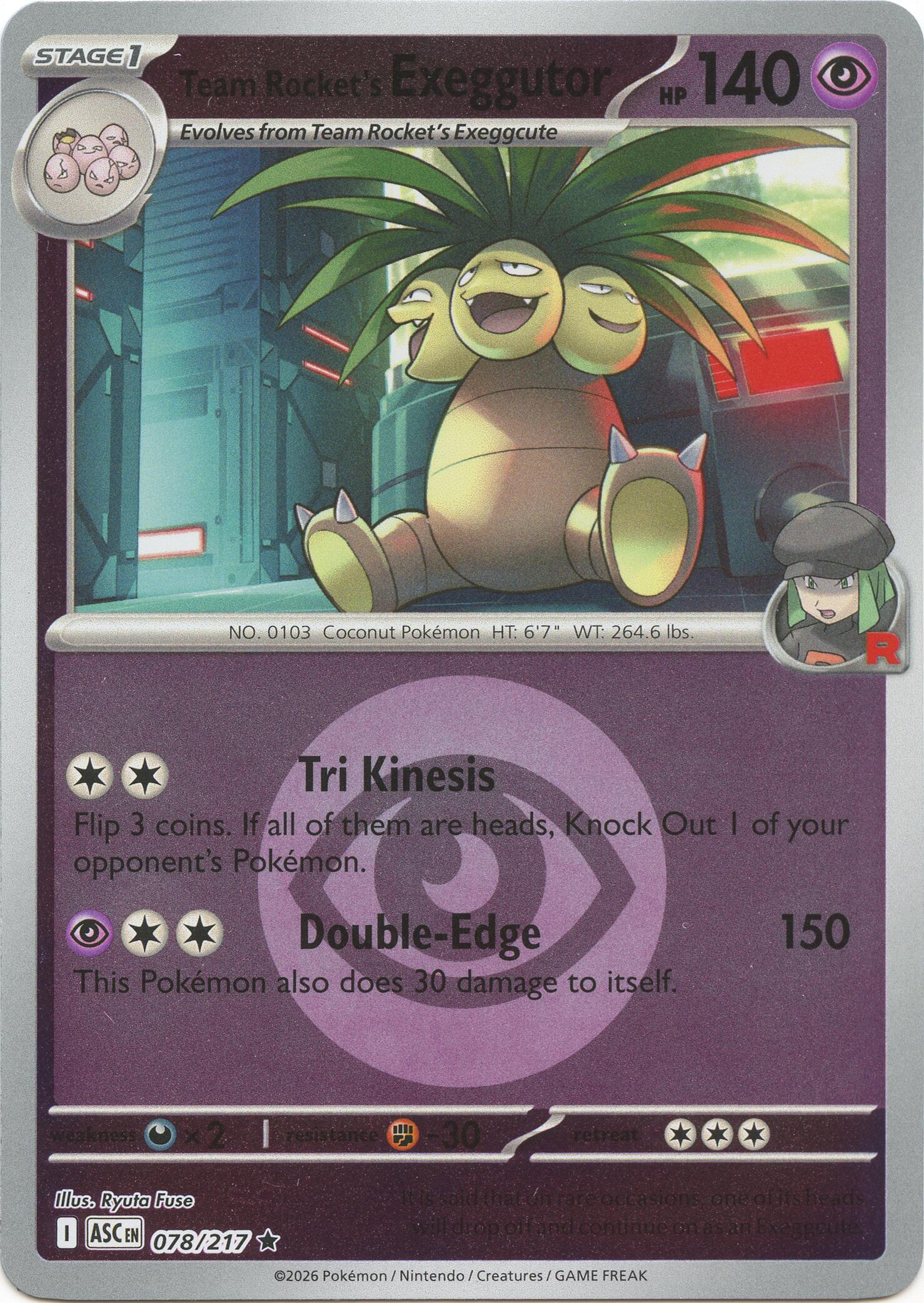 Team Rocket's Exeggutor (078/217) (Energy Symbol Pattern) [Mega Evolution: Ascended Heroes] | Exor Games Dartmouth