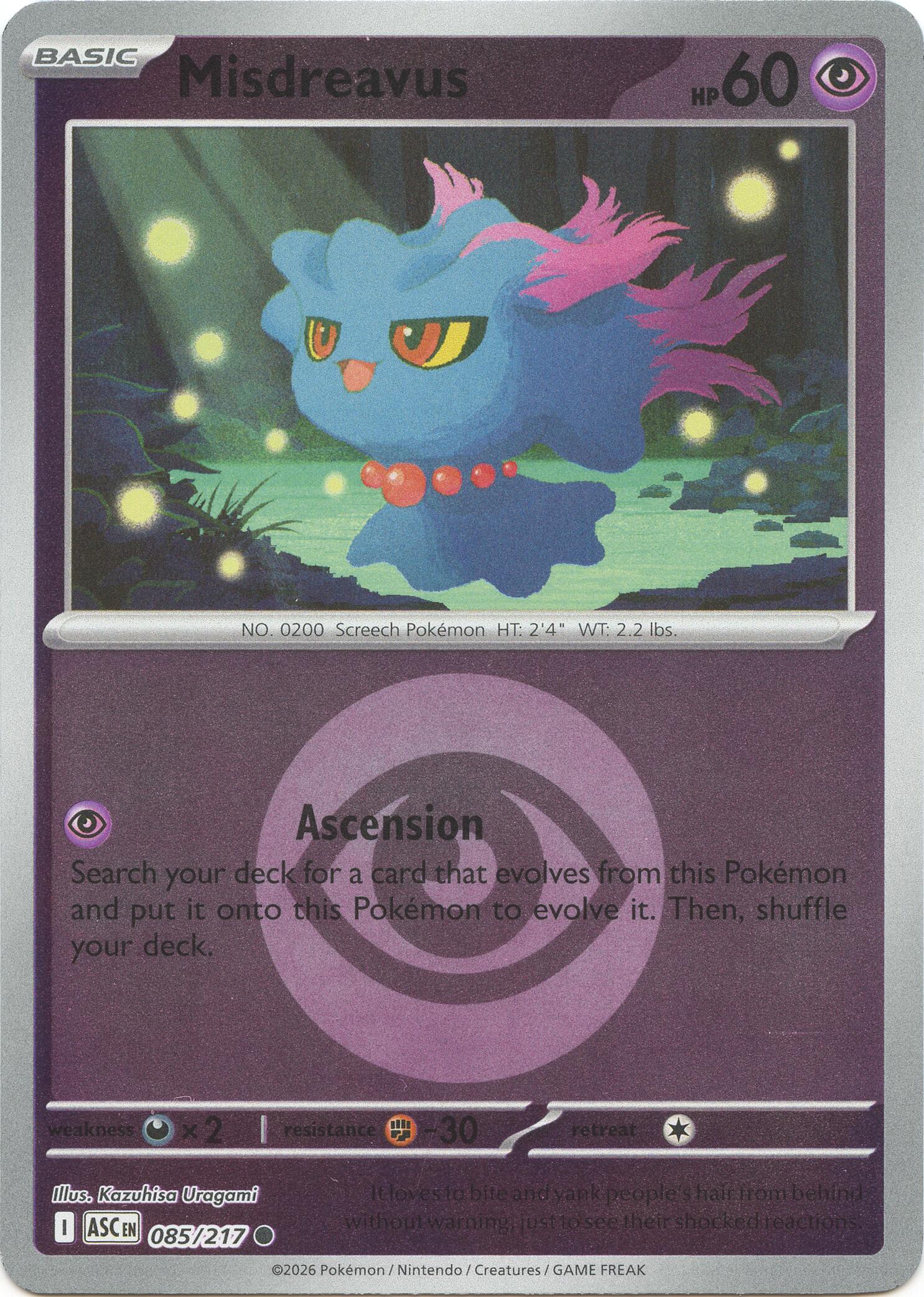 Misdreavus (085/217) (Energy Symbol Pattern) [Mega Evolution: Ascended Heroes] | Exor Games Dartmouth