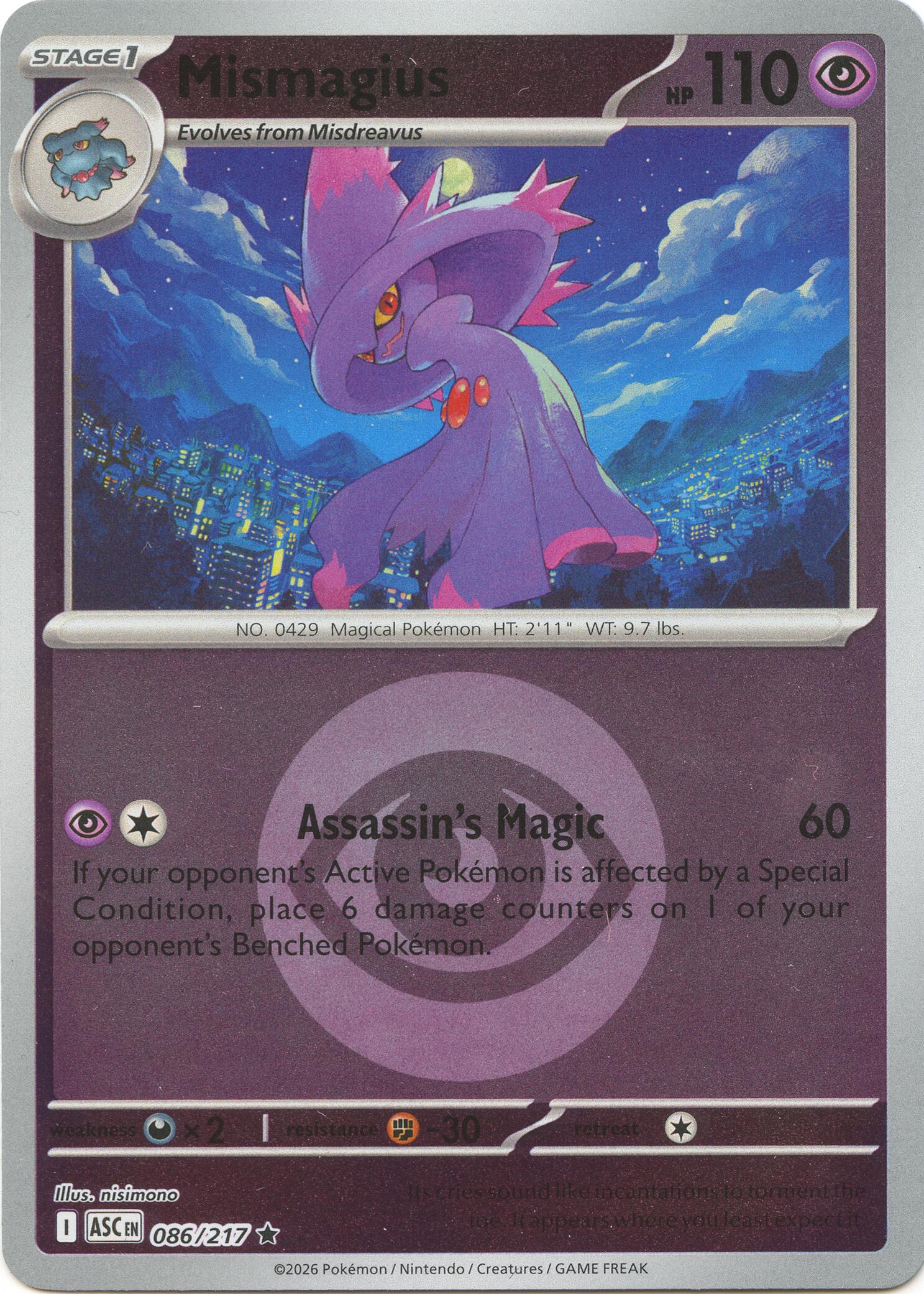 Mismagius (086/217) (Energy Symbol Pattern) [Mega Evolution: Ascended Heroes] | Exor Games Dartmouth