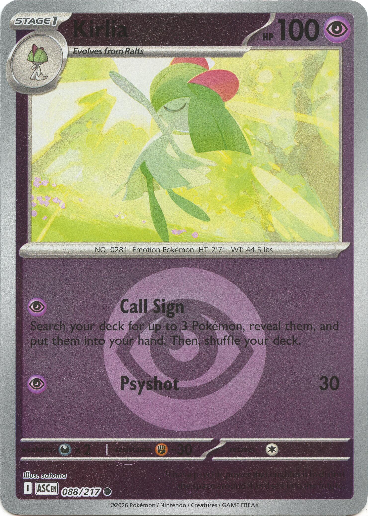 Kirlia (088/217) (Energy Symbol Pattern) [Mega Evolution: Ascended Heroes] | Exor Games Dartmouth