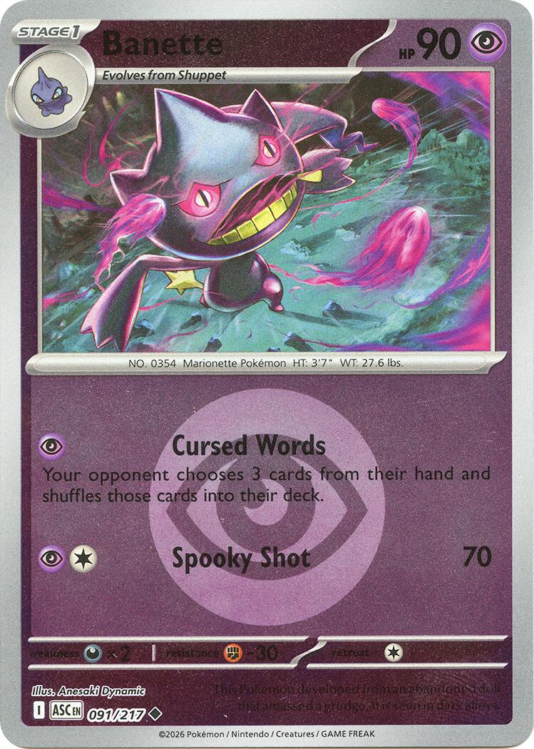 Banette (091/217) (Energy Symbol Pattern) [Mega Evolution: Ascended Heroes] | Exor Games Dartmouth