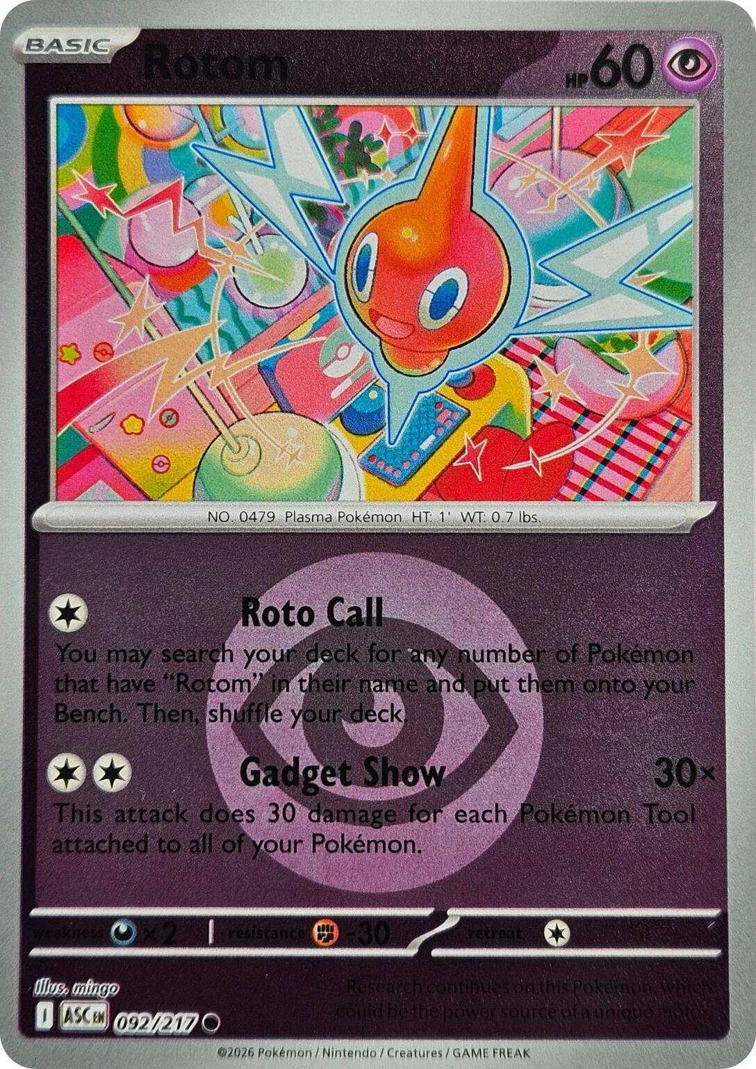 Rotom (092/217) (Energy Symbol Pattern) [Mega Evolution: Ascended Heroes] | Exor Games Dartmouth