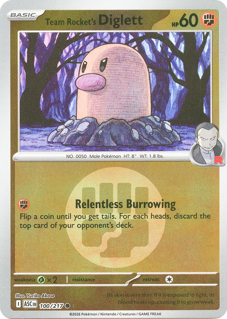 Team Rocket's Diglett (100/217) (Energy Symbol Pattern) [Mega Evolution: Ascended Heroes] | Exor Games Dartmouth