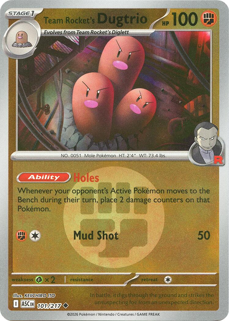 Team Rocket's Dugtrio (101/217) (Energy Symbol Pattern) [Mega Evolution: Ascended Heroes] | Exor Games Dartmouth