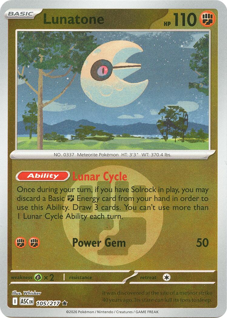 Lunatone (105/217) (Energy Symbol Pattern) [Mega Evolution: Ascended Heroes] | Exor Games Dartmouth