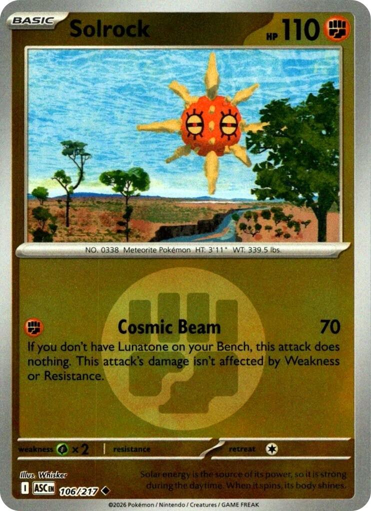 Solrock (106/217) (Energy Symbol Pattern) [Mega Evolution: Ascended Heroes] | Exor Games Dartmouth
