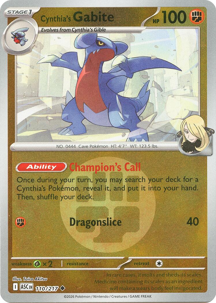 Cynthia's Gabite (110/217) (Energy Symbol Pattern) [Mega Evolution: Ascended Heroes] | Exor Games Dartmouth