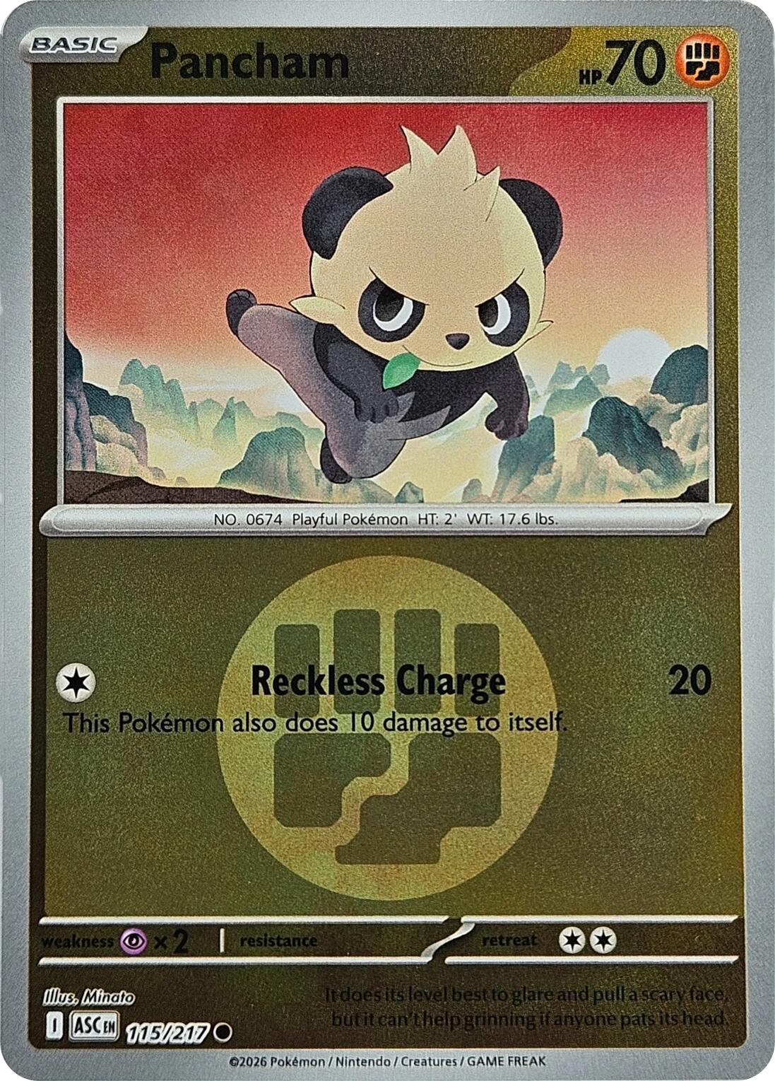 Pancham (115/217) (Energy Symbol Pattern) [Mega Evolution: Ascended Heroes] | Exor Games Dartmouth