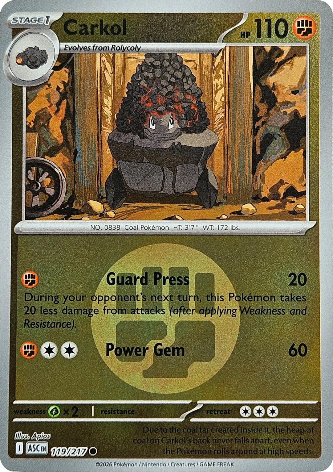 Carkol (119/217) (Energy Symbol Pattern) [Mega Evolution: Ascended Heroes] | Exor Games Dartmouth