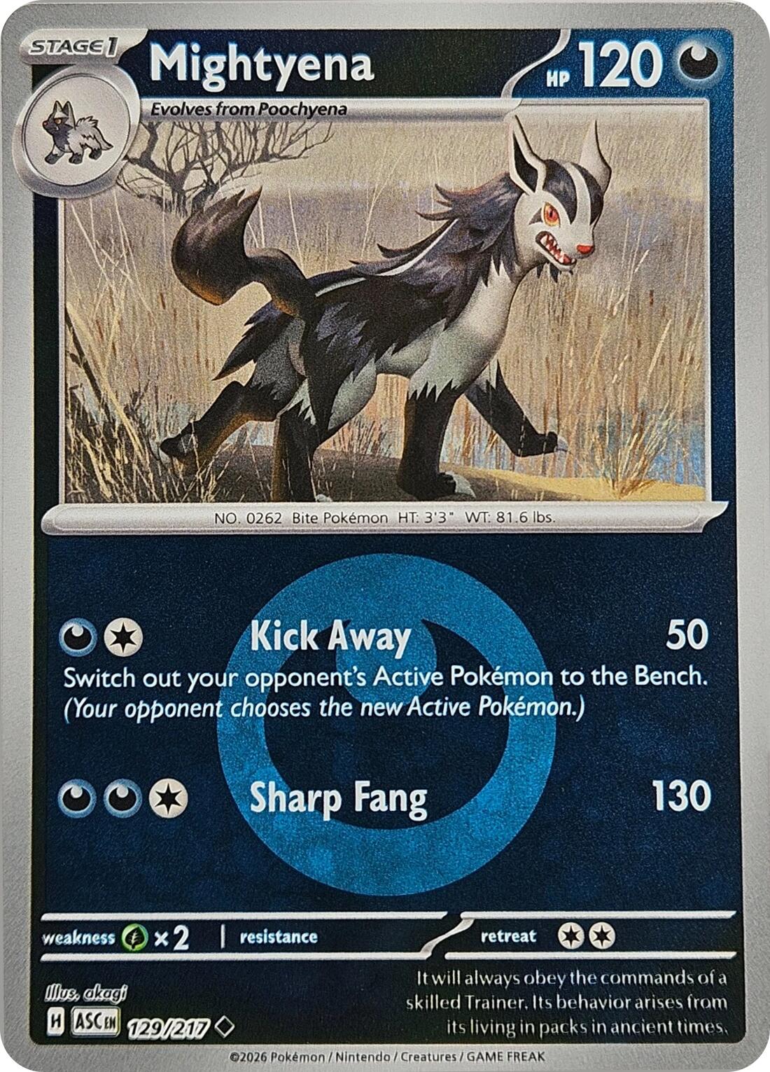Mightyena (129/217) (Energy Symbol Pattern) [Mega Evolution: Ascended Heroes] | Exor Games Dartmouth
